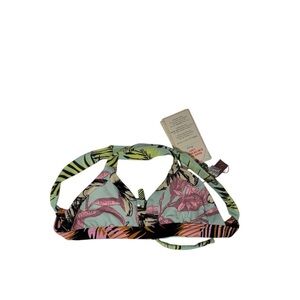 MAAJI Kids Bikini - Pink Tropical Print REVERSIBLE Bikini Top - size 6